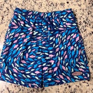 Vineyard Vines Blue Fish-Print Swim Shorts